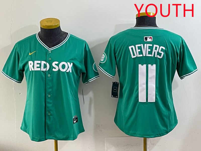 Youth 2025 Boston Red Sox #11 Devers Dark Green Joint Name Nike MLB Jersey style 1->youth mlb jersey->Youth Jersey